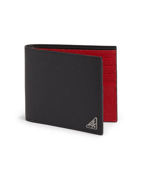 prada men's wallet black and red saffiano|Prada saffiano wallet dupe.